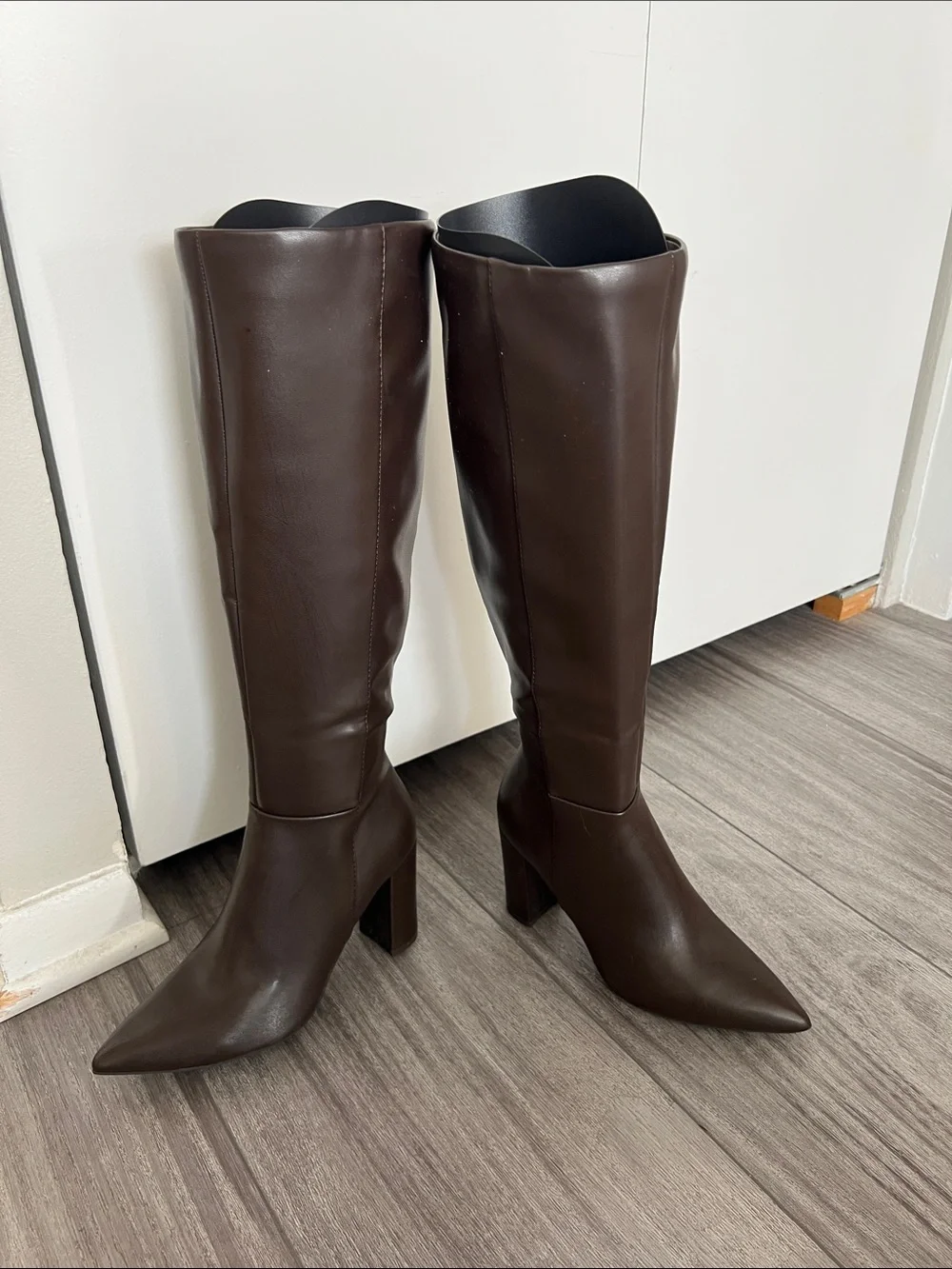 Marc Fisher knee high brown pointed boots